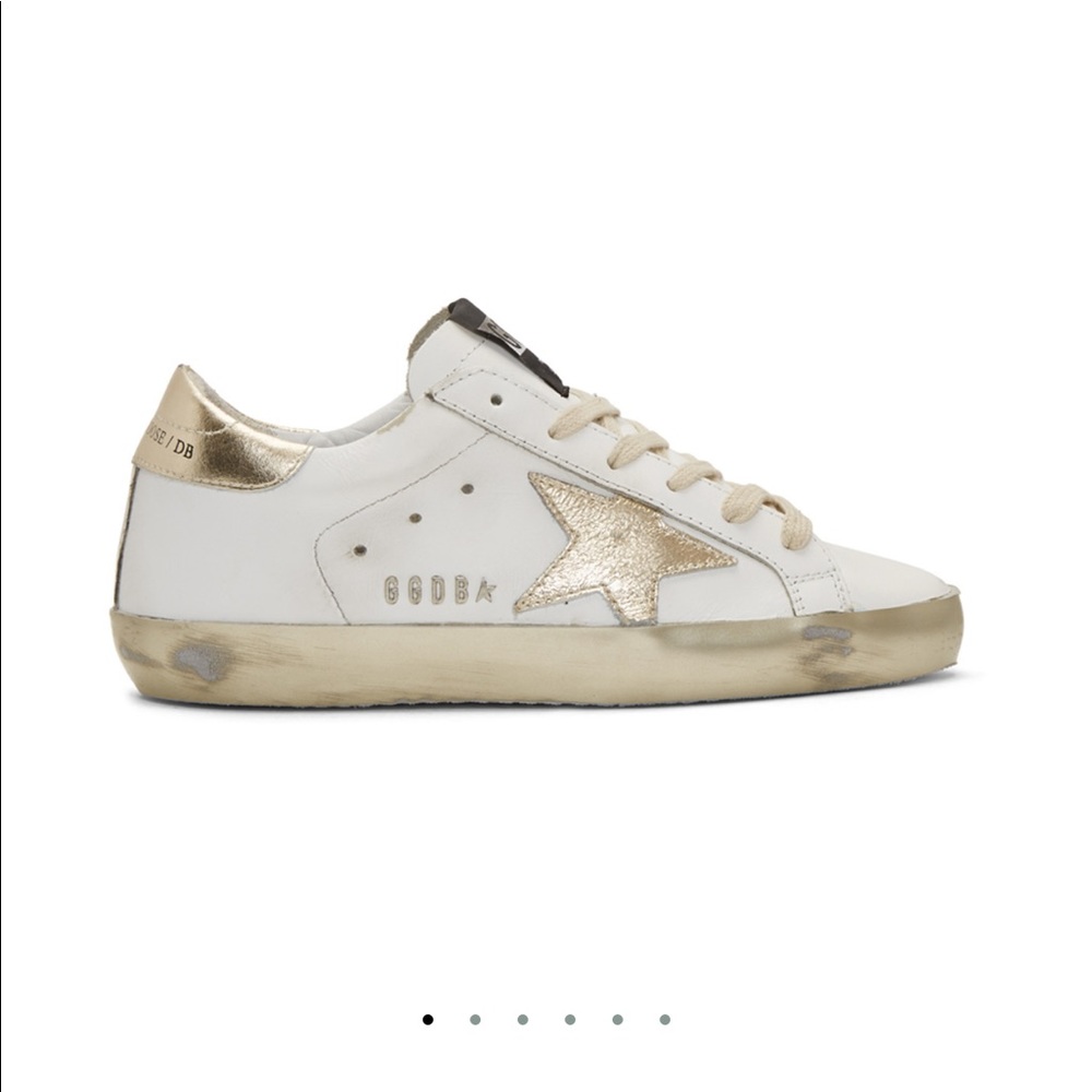 Golden Goose Superstar Shoes, Gold, Size 36